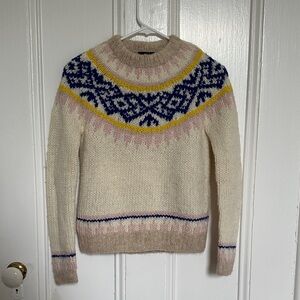 J. Crew Collection Hand Knit Fair Isle Sweater